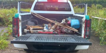 GCM de Itapetininga prende dois suspeitos em flagrante por furto de cabos elétricos e cobre no bairro Cabaçais