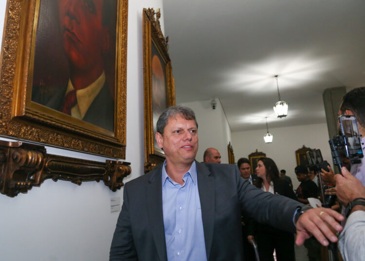 O Governador do Estado de São Paulo, Tarcísio Gomes de Freitas, em Reunião de Secretariado. (Divulgação/ Governo do Estado de São Paulo).