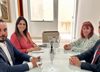 A deputada federal Simone Marquetto em reunião com integrantes do Poder Judiciário. (Divulgação)