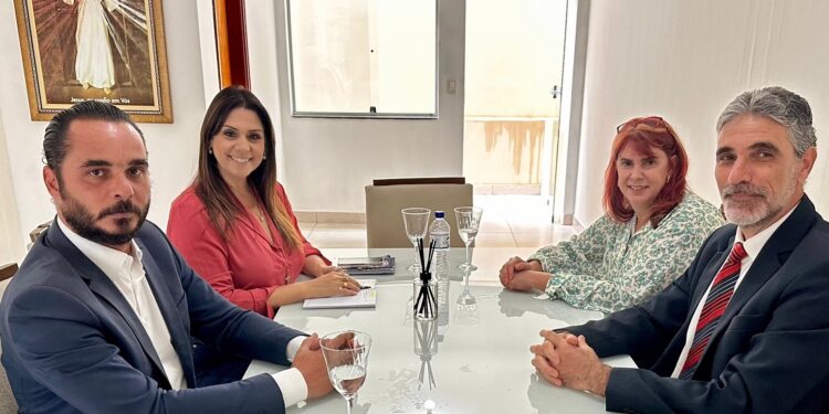 A deputada federal Simone Marquetto em reunião com integrantes do Poder Judiciário. (Divulgação)