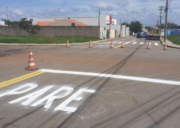 De acordo com a Secretaria de Trânsito, a pintura de solo é realizada periodicamente na cidade. (Divulgação/ Prefeitura de Itapetininga)