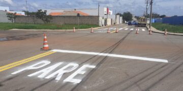 De acordo com a Secretaria de Trânsito, a pintura de solo é realizada periodicamente na cidade. (Divulgação/ Prefeitura de Itapetininga)