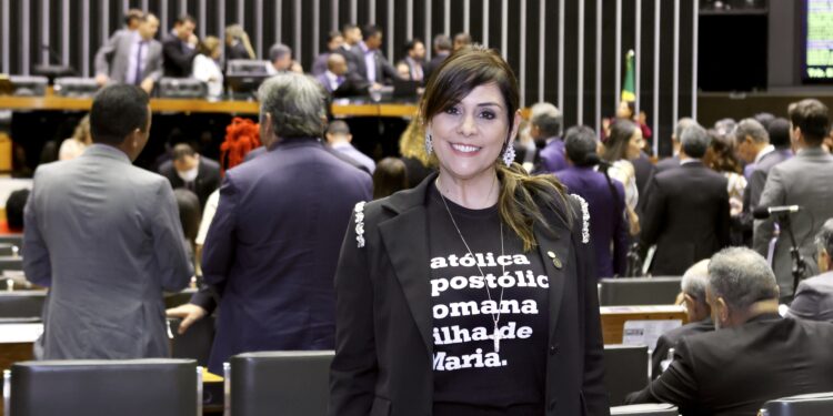 A deputada federal Simone Marquetto (MDB) durante sessão na Câmara dos Deputados. (Divulgação)