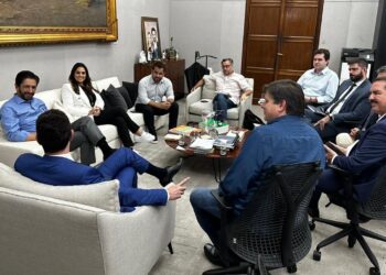 O ministro das Cidades, Jader Filho, realizou uma audiência com os deputados integrantes da Bancada Paulista do MDB. (Divulgação)