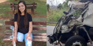 Samara Marthins, de 24 anos, teve a perna direita amputada após acidente de caminhão. (Arquivo Pessoal)