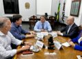 Participaram da reunião, o governador Tarcísio de Freitas (Republicanos) os deputados Baleia Rossi (MDB-SP), Simone Marquetto (MDB-SP), Aguinaldo Ribeiro (PP-PB) e o Secretário da Fazenda e do Planejamento, Samuel Kinoshita. (Divulgação)