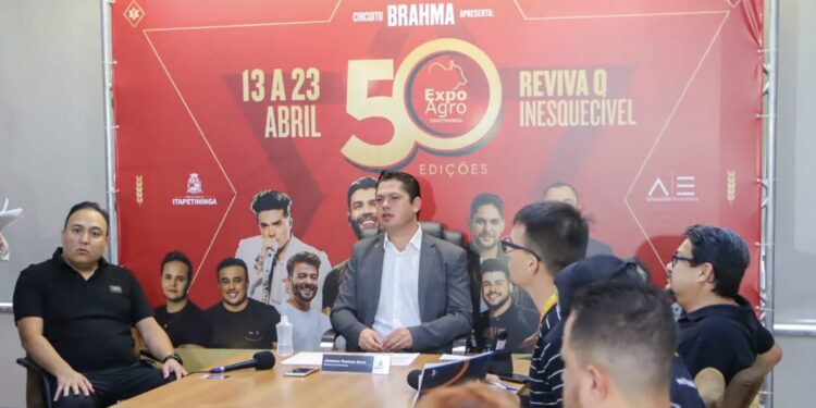 O prefeito Jeferson Brun fala em coletiva de imprensa sobre o lançamento da ExpoAgro. (Divulgação/ Prefeitura de Itapetininga)