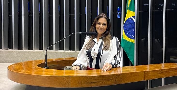 A deputada federal Simone Marquetto (MDB-SP) na Câmara dos Deputados em Brasília. (Câmara dos Deputados)