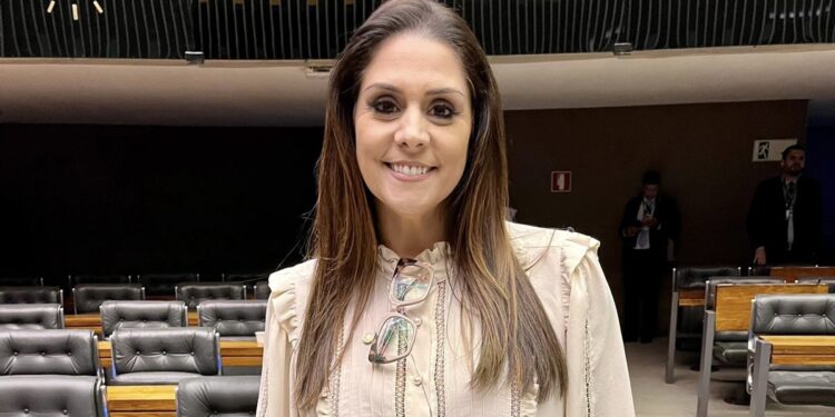 A deputada federal Simone Marquetto (MDB) na Câmara dos Deputados. (Divulgação)