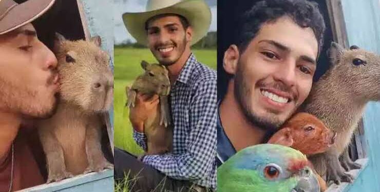 O animal, apelidado de Filomena, era protagonista em muitos vídeos, seja nadando com Agenor, descansando, acompanhando as atividades ou comendo capim. (Foto: Instagram)