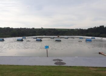 Lagoa de tratamento de esgoto do Distrito do Rechã. (Divulgação)