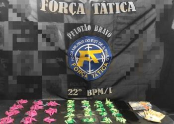 A PM apreendeu drogas na região da Estação Rodoviária de Itapetininga. (Divulgação/Polícia Militar)