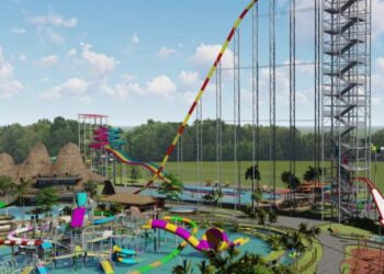 Entre as atrações divulgadas, estão: um toboágua com 60 metros de altura, um rio lento, half pipe, piscina de ondas, espaço kids com 9 toboáguas para crianças, complexo radical com 2 toboáguas de cápsulas, boomerang com bóia, simulador de surf, tirolesa e muito mais. (Divulgação)