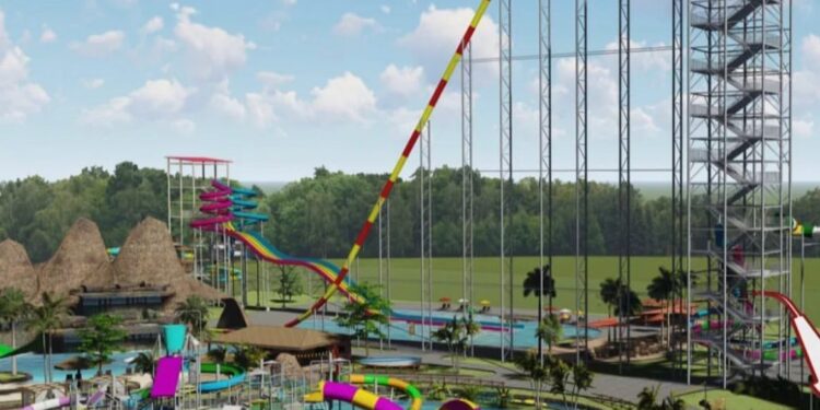 Entre as atrações divulgadas, estão: um toboágua com 60 metros de altura, um rio lento, half pipe, piscina de ondas, espaço kids com 9 toboáguas para crianças, complexo radical com 2 toboáguas de cápsulas, boomerang com bóia, simulador de surf, tirolesa e muito mais. (Divulgação)