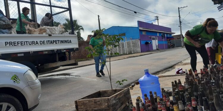 O objetivo do mutirão é prevenir e combater a proliferação de possíveis focos do mosquito e conscientizar os moradores sobre o descarte correto de materiais que possam acumular água. (Divulgação)