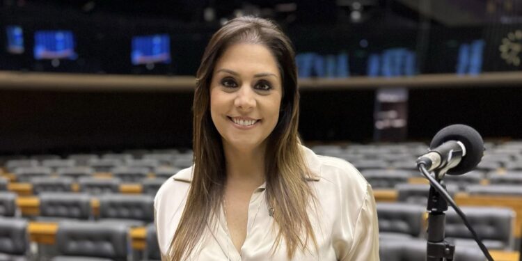 A deputada federal Simone Marquetto (MDB-SP) no Congresso Nacional. (Divulgação)