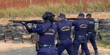Na semana passada, a corporação realizou aulas teóricas e prática para o uso da espingarda calibre 12. (Divulgação/ Prefeitura de Itapetininga)