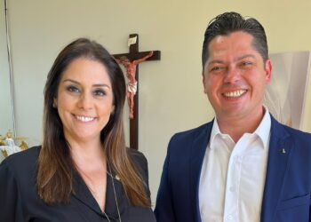 A deputada federal Simone Marquetto e o prefeito Jeferson Brun. (Divulgação)