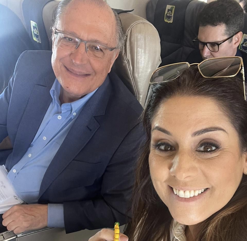 O vice-presidente da República, Geraldo Alckmin e a deputada federal Simone Marquetto. (Divulgação)