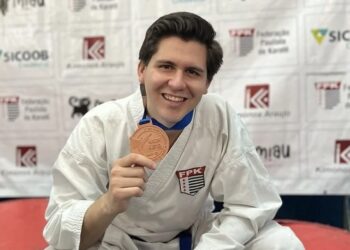 O carateca Fernando Martinez representou Itapetininga neste domingo (20), no Circuito Acak. (Divulgação)