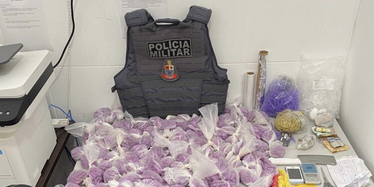 Com eles foram apreendidos 3176 Pinos de cocaína,164 porções de maconha, 1023 pedras de crack e R$ 2.117,55 em espécie. (Divulgação)