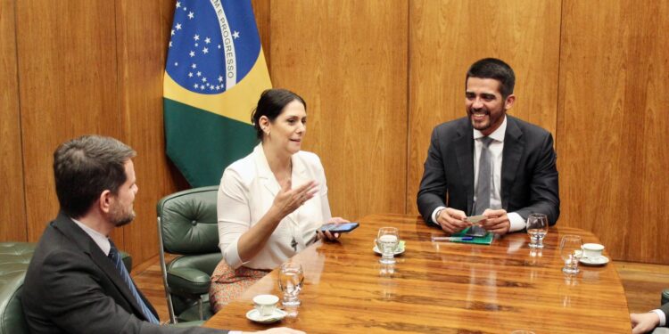 A deputada federal Simone Marquetto (MDB-SP) esteve no começo da noite desta terça-feira, dia 10, participando de uma audiência no Itamaraty, na Esplanada dos Ministérios. (Divulgação)