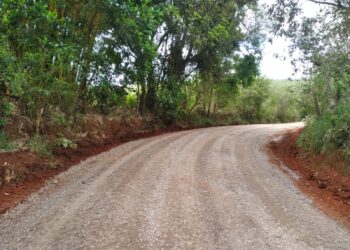 Foram feitos o nivelamento de pista e o cascalhamento com pedras em diversas vicinais. (Divulgação)