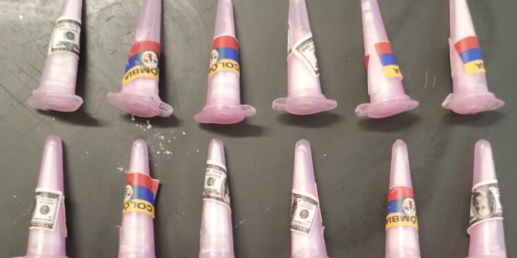 Com o jovem foram encontrados 19 microtubos de cocaína. (Divulgação)