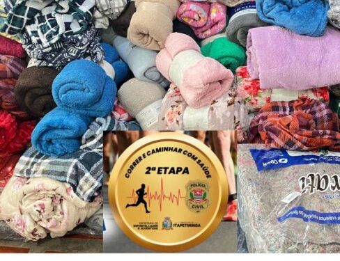 Foram doados cerca de 900 cobertores que serão distribuídos pelo Fundo Social de Solidariedade às famílias, na Campanha do Agasalho 2024. (Divulgação)
