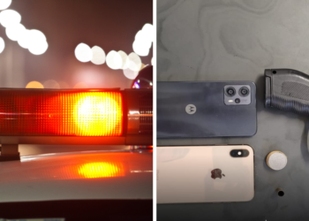 A PM apreendeu arma e celular. (Divulgação/Polícia Militar)