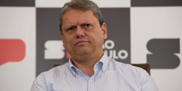 O governador de São Paulo, Tarcísio de Freitas (Republicanos).
