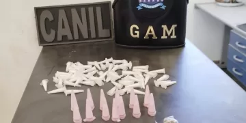 A GCM localizou uma sacola contendo 25 porções de maconha e 81 pinos de cocaína, totalizando 106 porções de entorpecentes. (Divulgação)