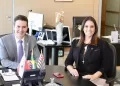 A deputada federal Simone Marquetto e o Ministro das Cidades, Jader Filho. (Divulgação)