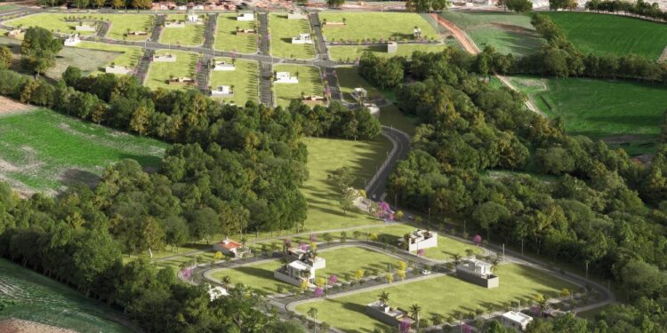 A infraestrutura completa inclui áreas de lazer com playground, quadra de beach tennis, pista de caminhada, redário e áreas verdes preservadas. (Divulgação)