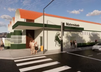Ilustração mostra como vai ficar a fachada da nova maternidade. (Divulgação)