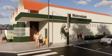 Ilustração mostra como vai ficar a fachada da nova maternidade. (Divulgação)