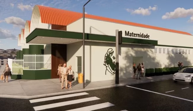 Ilustração mostra como vai ficar a fachada da nova maternidade. (Divulgação)