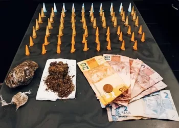 A GCM encontrou com a mulher 69 pinos de cocaína, três porções de maconha e R$ 69 em dinheiro. (Divulgação)