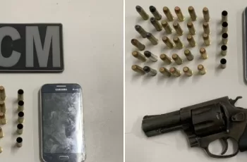 Foram encontradas 30 munições intactas e 5 deflagradas, todas de calibre 38. (Divulgação)