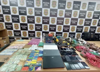 As investigações iniciaram após a identificação de que um dos suspeitos, mesmo condenado por tráfico de drogas, continuava a operar no comércio ilícito. (Divulgação/Policia Civil)