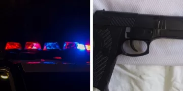 Com ele, os agentes encontraram uma sacola contendo um simulacro de arma de fogo, utilizado nos crimes. (Divulgação)