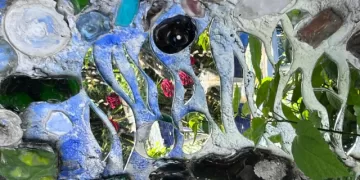 Da Artista Debora Muszkat, a exposição traz obras lúdicas criadas a partir de vidro reutilizado. (Divulgação)