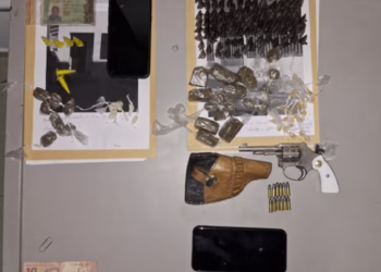 Durante a ação, foram apreendidos 148 microtubos de cocaína, 28 porções de maconha, 41 porções de crack, um revólver calibre .22 com seis munições intactas e R$ 48 em espécie. (Dviulgação)