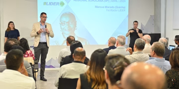 Lançamento Projeto Lider Territórios Empreendedores Sorocaba, estavam presentes: Alexandre Martins Gerente Regional, Felipe Vieira Alves Coordenador de Desenvolvimento Regional, Erly Sillos Driretor da Ciesp, Hudson Pessini Secretário de Relações do Trabalho, Péricles Gonçalves Prefeito da Capela do Socorro e Nelson Hervey Costa Diretor Superintendente Sebrae Foto: Bruna Rubini