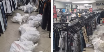 Durante a operação, os policiais encontraram grandes quantidades de peças de vestuário e calçados de diversas marcas conhecidas. (Foto: Polícia Civil)