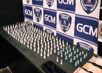 Foram encontradas 25 porções de cocaína, duas porções de crack e R$ 80 em dinheiro. (Divulgação)