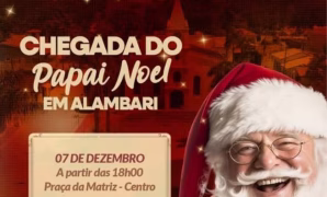 O Papai Noel chega em Alambari neste domingo, dia 7.